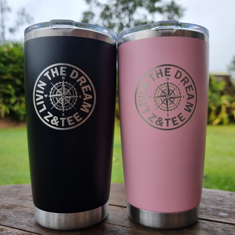 5 O'Clock Stainless Vacuum Insulated Tumbler 590ml (20oz) Black - Z&Tee Z and TEE alcoholder brumate DAD lastchance stanley swig yeti
