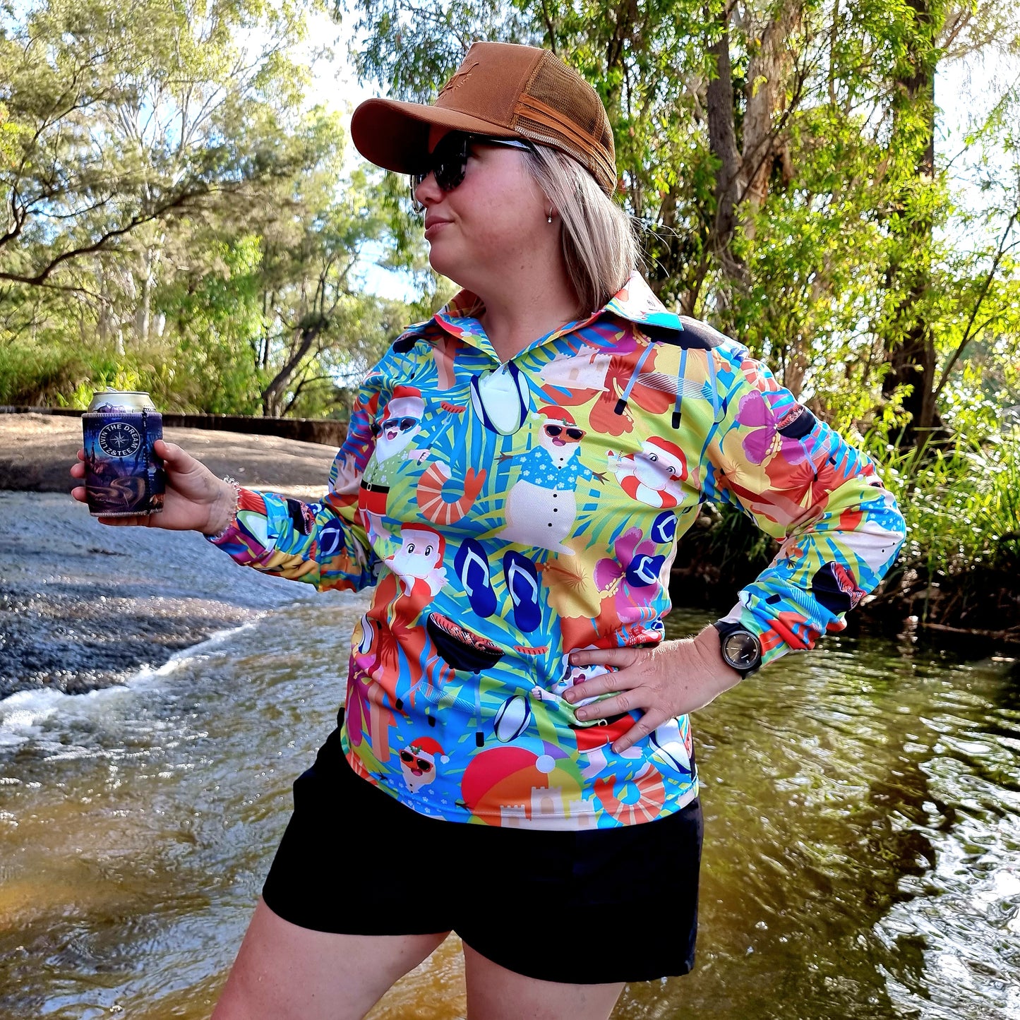 Christmas | Tropical Christmas Fishing Shirt - In Stock