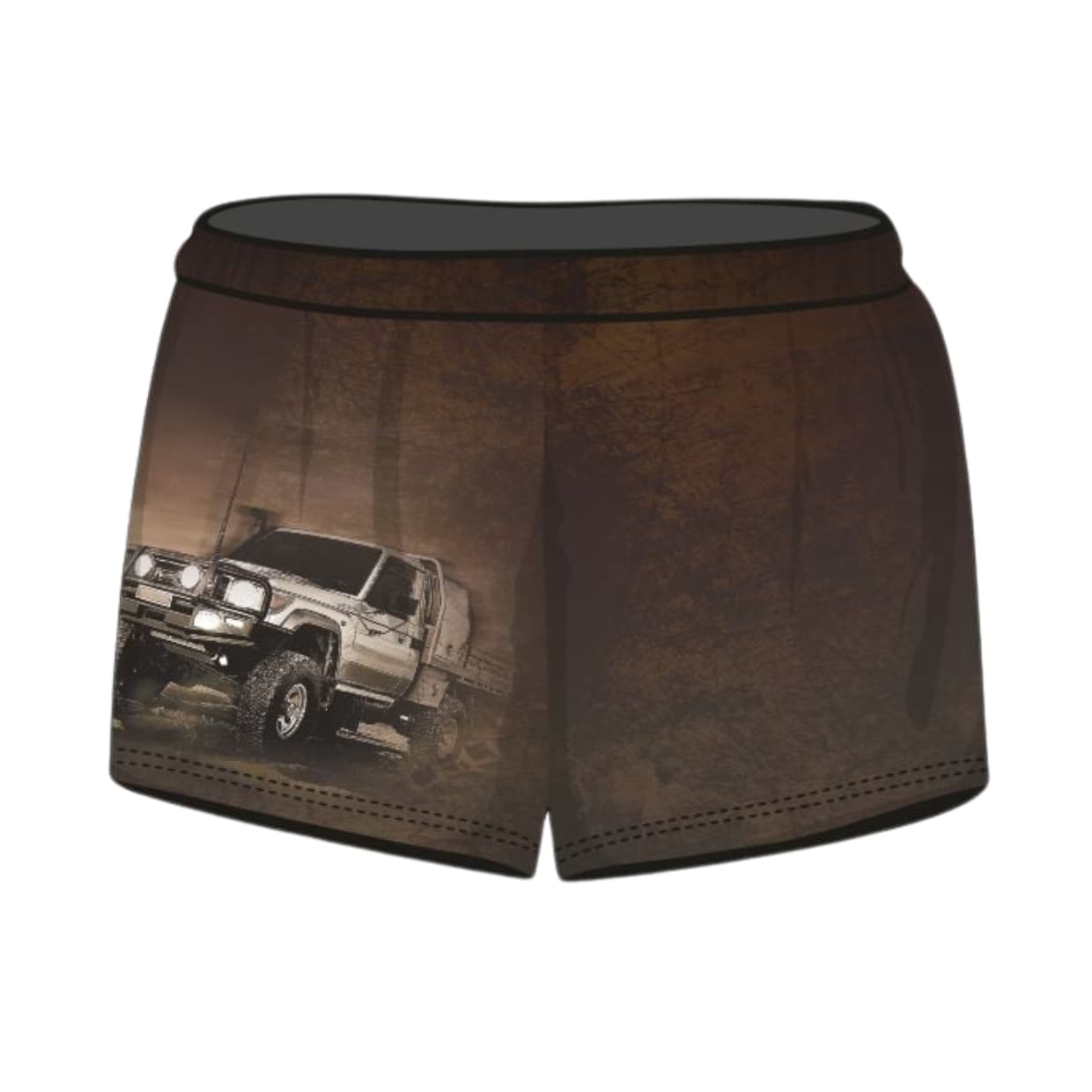 Rugby Shorts | Cruiser Country Brown★Pre-Order★ Z and TEE brown camping CAMPING AND CARAVAN DESIGNS cruiser Fishing shorts KID'S DESIGNS MEN'S DESIGNS quick dry