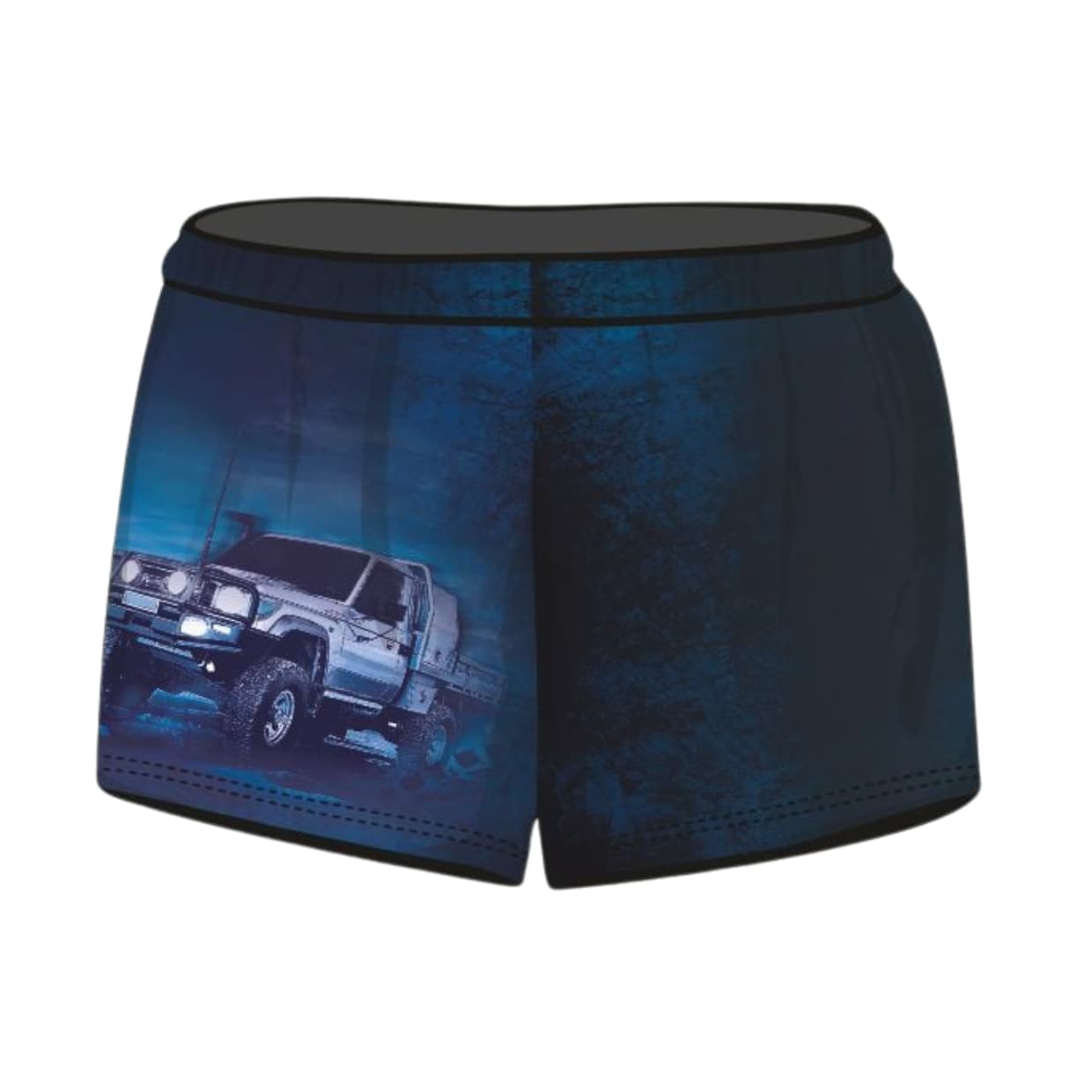 Rugby Shorts | Cruiser Country Blue ★Pre-Order★ Z and TEE adventure blue blues Camp Fire camping CAMPING AND CARAVAN DESIGNS cruiser Fishing shorts KID'S DESIGNS MEN'S DESIGNS quick dry