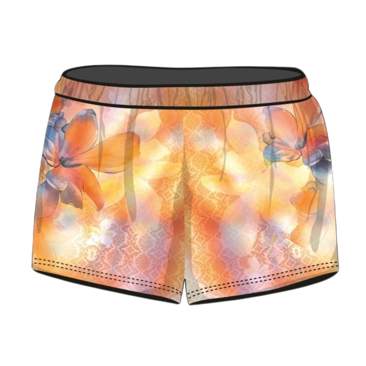 Rugby Shorts | Floral Pony ★Pre-Order★ Z and TEE beige COUNTRY WESTERN DESIGNS Fishing shorts Floral gold horse KID'S DESIGNS New Design quick dry WOMEN'S DESIGNS
