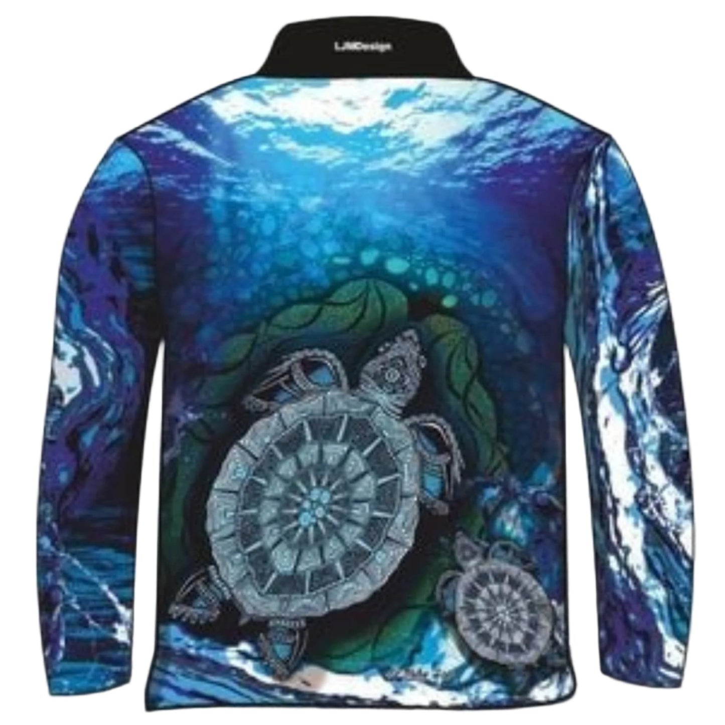 Indigenous | Turtle Fishing Shirt ★Pre-Order★ Z and TEE ABORIGINAL Australian camping FIRST NATIONS DESIGNS fishing KIDS quick dry spo-default spo-disabled sun shirt sunsafe uv