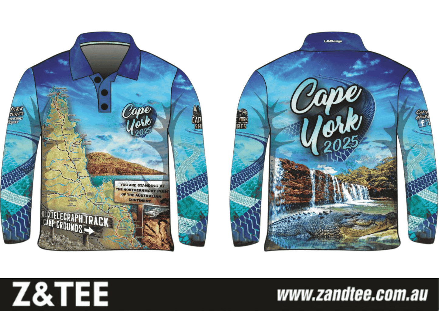 Cape York | Cape York Tour Blue Fishing Shirt (2025) ★Pre-Order★ Z and TEE 4x4 Aussie Map blue BOYS DESIGNS camping cape york fishing MEN'S DESIGNS mens New Design quick dry SUN SAFE tip UPF