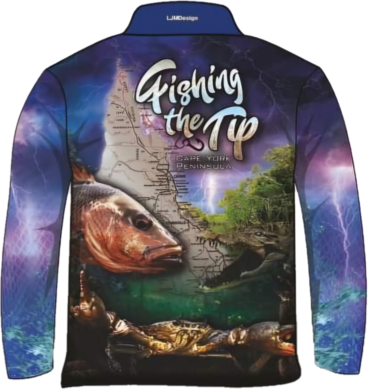 Cape York | Fishing the Tip Cape York Fishing Shirt Z and TEE 4x4 Aussie Map Australian Australiana blue BOYS DESIGNS cape york FISH FISH DESIGNS MEN'S DESIGNS mens purple quick dry SUN SAFE tip UPF WOMEN'S DESIGNS womens