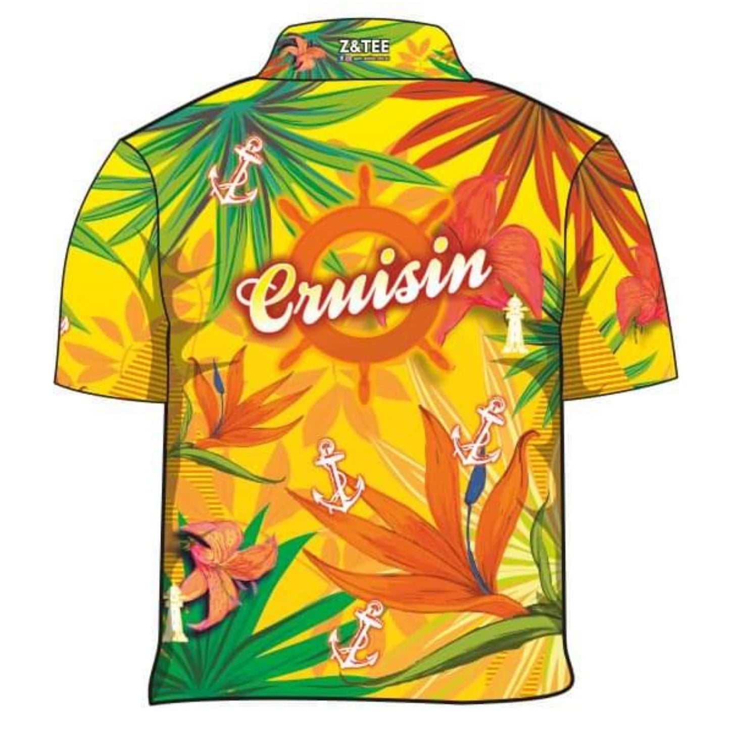 Cruise | Cruisin Marine Yellow Fishing Shirt ★Pre-Order★ Z and TEE anchor BOYS DESIGNS Floral GIRL'S DESIGNS Hawaiian KIDS MEN'S DESIGNS mens quick dry SUN SAFE TROPICAL DESIGNS UPF WOMEN'S DESIGNS womens yellow