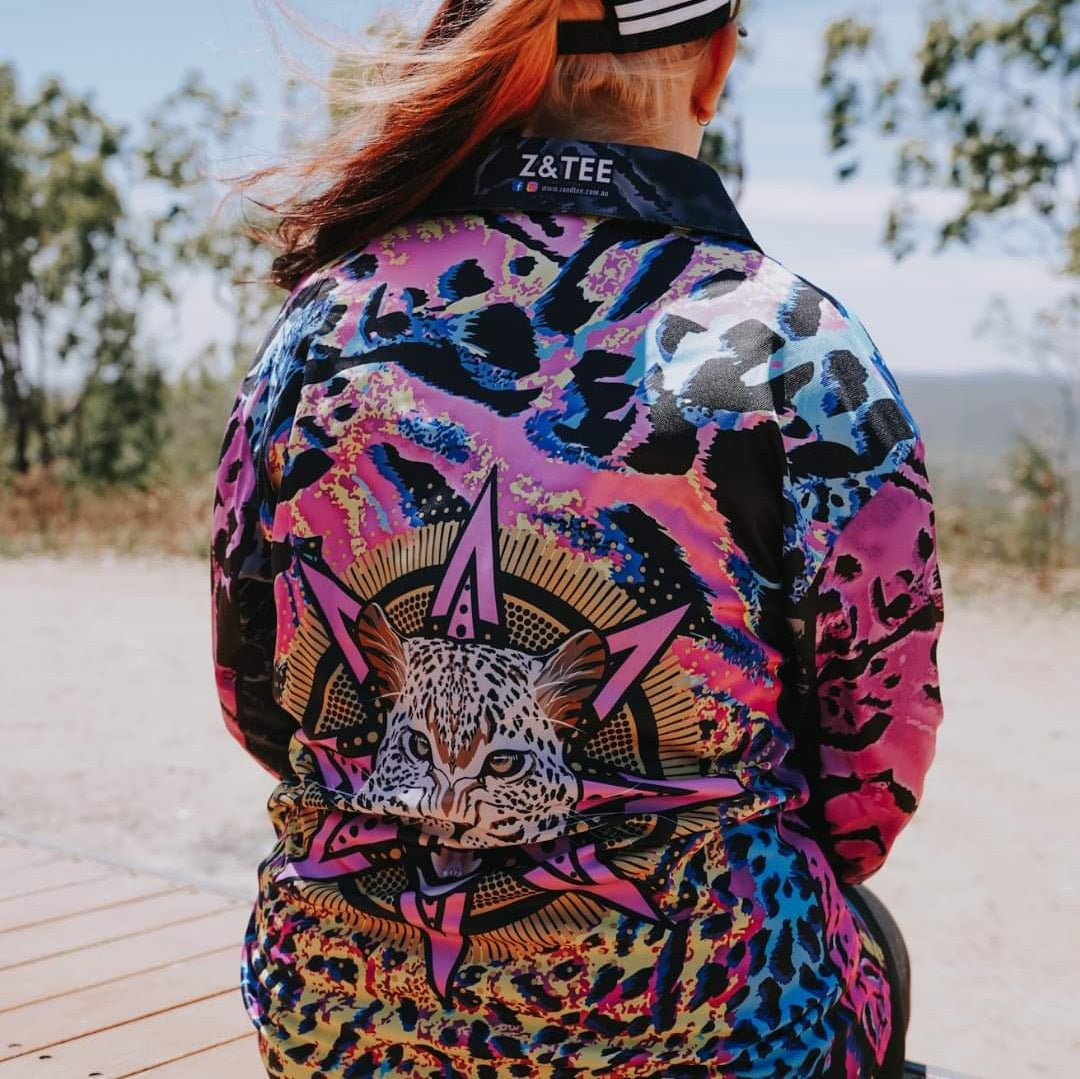 Leopard Print | Wild Side Be Fierce Fishing Shirt ★Pre-Order★ Z and TEE camping fishing KIDS ladies Ladies Fishing Ladies Fishing Shirt Lady Leopard leopard print PATTERN AND PLAIN DESIGNS Preorder PURPLE quick dry spo-default spo-disabled sun sun shirt sun shirts sunsafe uv Women WOMEN'S DESIGNS womens