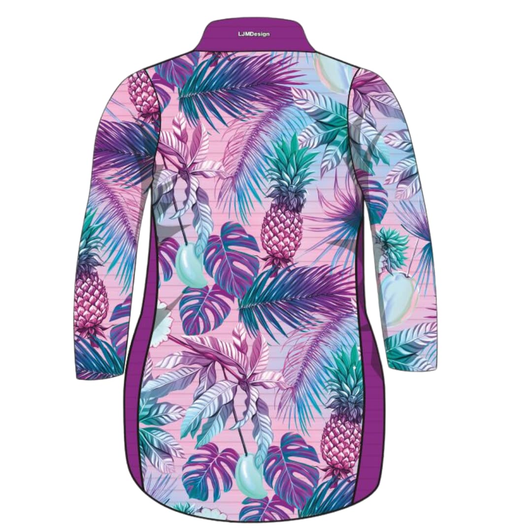 Tropical | Punch Purple Lifestyle Fishing Dress ★Pre-Order★ Z and TEE Beach Dress blue cruise Floral GIRL'S DESIGNS pineapple pink POCKETS purple quick dry SUN SAFE Tropical UPF WOMEN'S DESIGNS