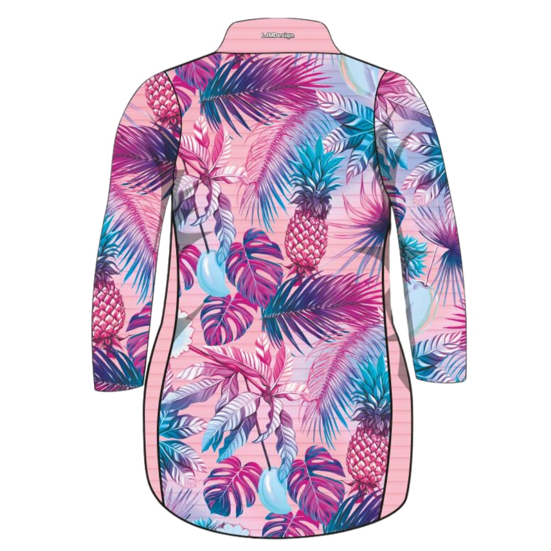Tropical | Punch Pink Lifestyle Fishing Dress ★Pre-Order★ Z and TEE Beach Dress blue cruise Floral GIRL'S DESIGNS PATTERN AND PLAIN DESIGNS pineapple pink POCKETS purple quick dry SUN SAFE Tropical UPF WOMEN'S DESIGNS