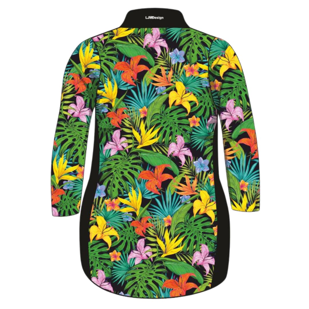 Tropical | Hawaiian Party Lifestyle Fishing Dress ★Pre-Order★ Z and TEE Beach Dress black cruise Floral GIRL'S DESIGNS green POCKETS quick dry SUN SAFE Tropical UPF WOMEN'S DESIGNS