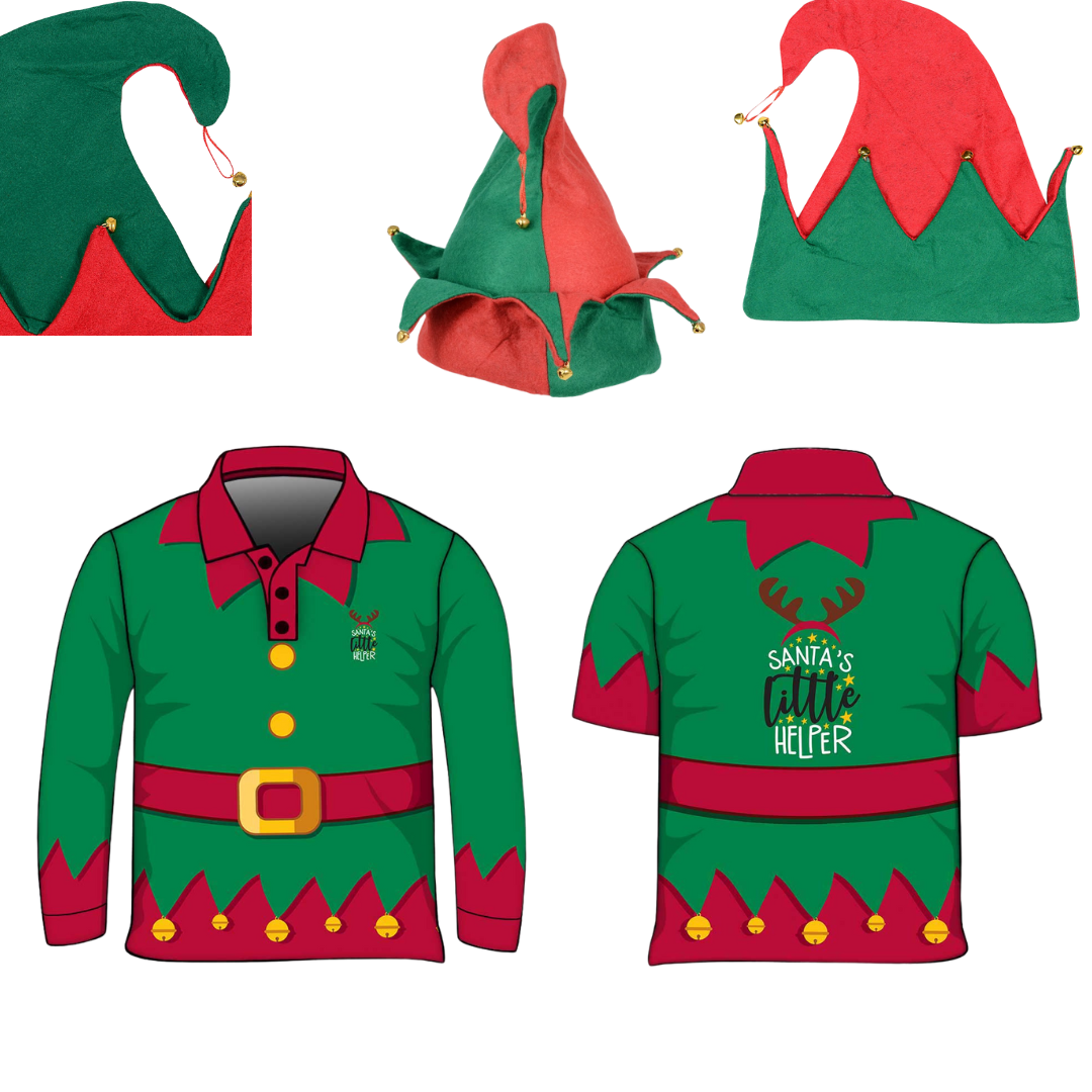 Christmas | Santas Little Helper Red Fishing Shirt - Arrives before Christmas