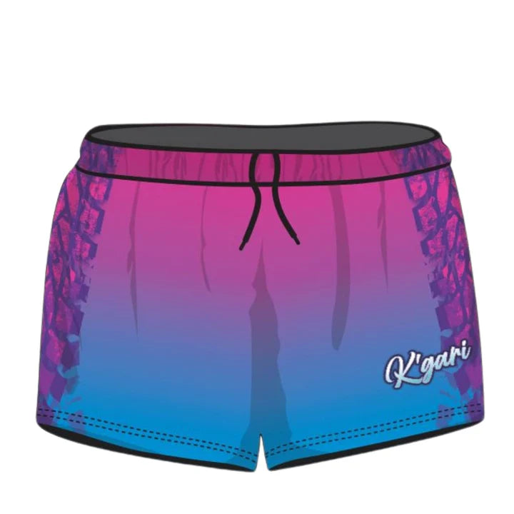 Rugby Shorts | K'gari (Fraser Island) Trax Pink ★Pre-Order★ Z and TEE blue Fishing shorts Fraser K'gari KID'S DESIGNS Matching Shirt pink quick dry Tyre tracks WOMEN'S DESIGNS