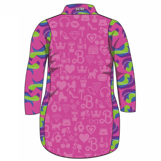 Kids | Let's Go Party Pink Lifestyle Fishing Dress ★Pre-Order★ Z and TEE barbie Beach Dress GIRL'S DESIGNS green KIDS Matching Shirt pink POCKETS quick dry SUN SAFE UPF WOMEN'S DESIGNS