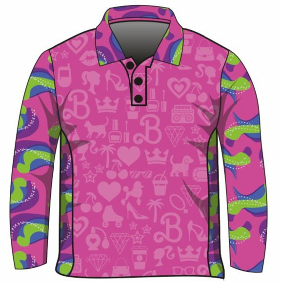 Let's go Party Long Sleeve Sun Shirt Z and TEE barbie boxingday BUY2SHIRTS camping FISHING GIRL GIRL'S DESIGNS Girl's Fishing Girls In Stock kid Kid's Fishing Kid's Fishing Apparel Kid's Fishing Shirt KIDS KIDS ALL kids design Kids UV rated shirt lastchance LJM PATTERN AND PLAIN DESIGNS pink quick dry spo-default spo-disabled sun sun shirt sun shirts sunsafe SWIMMING uv z&tee