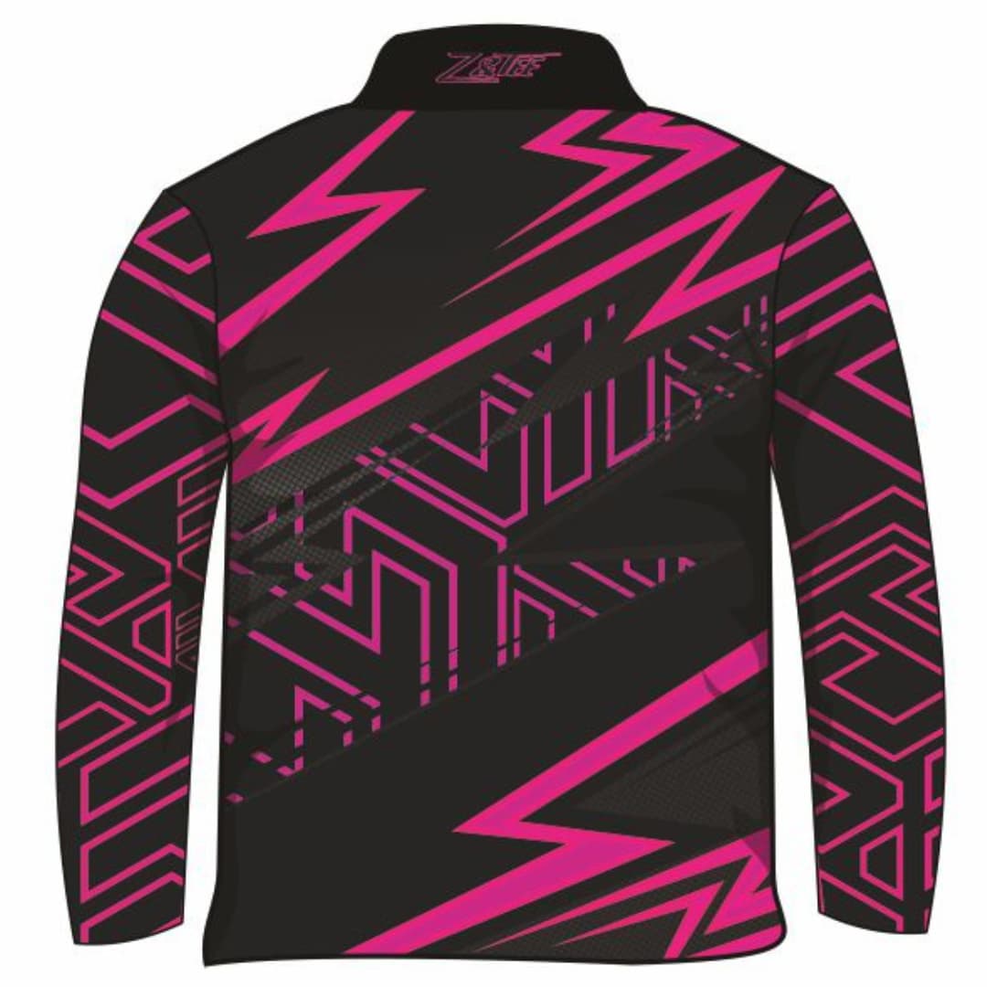 Extreme | Lightning Pink Onyx Fishing Shirt Z and TEE black GIRL'S DESIGNS KIDS lightning neon pink quick dry SUN SAFE Tyre tracks UPF WOMEN'S DESIGNS womens xtreme