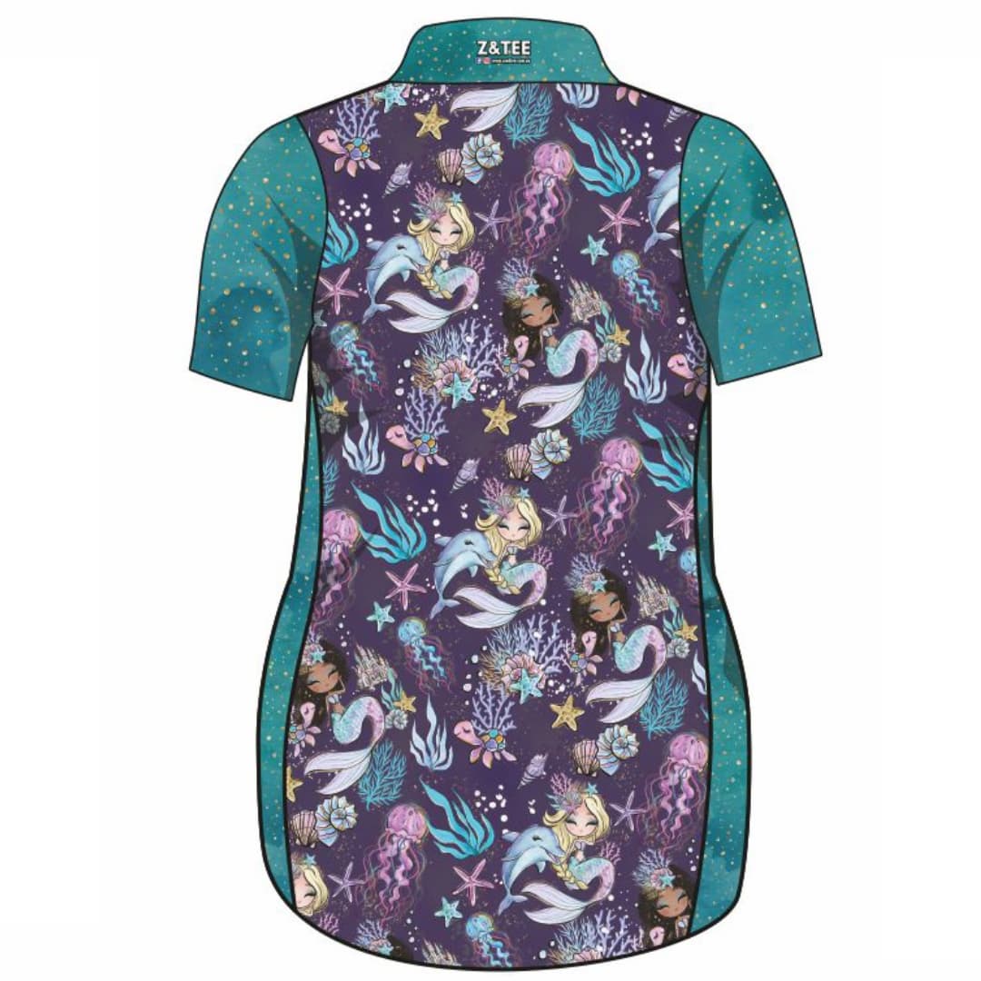 Kids | Mermaid Squad Lifestyle Fishing Dress ★Pre-Order★ Z and TEE Beach Dress GIRL'S DESIGNS KIDS Matching Shirt mermaid ocean POCKETS purple quick dry SUN SAFE Turquoise UPF WOMEN'S DESIGNS