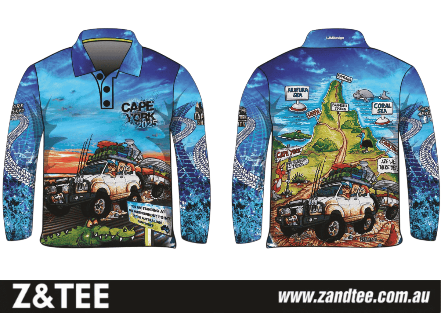 Cape York | Packed for the Tip Blue Fishing Shirt (2025) ★Pre-Order★ Z and TEE 4x4 blue BOYS DESIGNS camping CAMPING AND CARAVAN DESIGNS cape york Croc FISHING KIDS MEN'S DESIGNS mens New Design quick dry SUN SAFE tip UPF