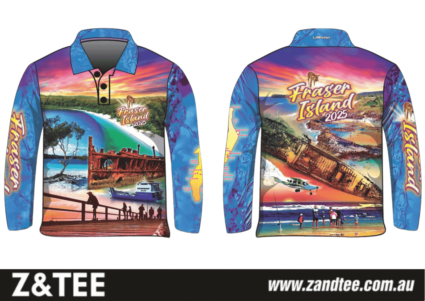 Fraser Island | Fraser Island (K'gari) Adventure Purple Fishing Shirt (2025) ★Pre-Order★ Z and TEE 4x4 boy boys camping FRASER ISLAND DESIGNS K'gari MEN'S DESIGNS New Design Preorder quick dry spo-default spo-disabled sun sun shirt sun shirts sunsafe travel uv Womens