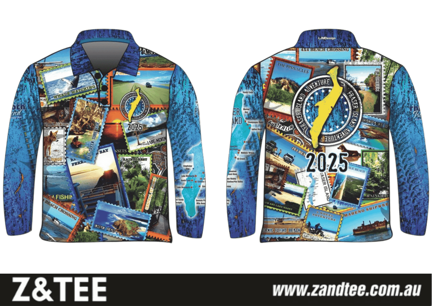 Fraser Island | Send it to Fraser Island (K'gari) Blue Fishing Shirt (2025) ★Pre-Order★ Z and TEE 4x4 boy boys camping fishing FRASER ISLAND DESIGNS K'gari men mens New Design Preorder quick dry spo-default spo-disabled sun sun shirt sun shirts sunsafe travel uv