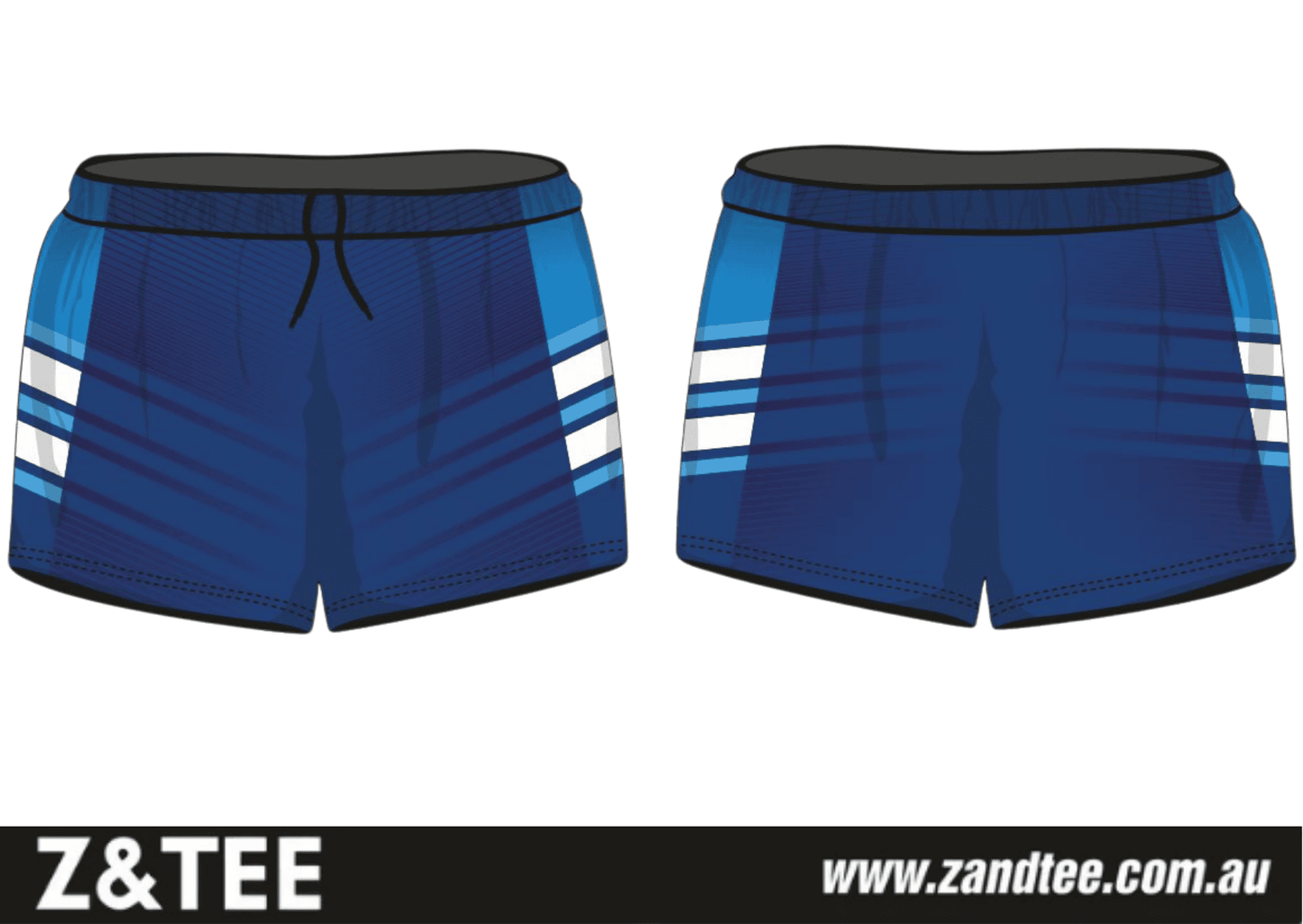 Rugby Shorts | Blues ★Pre-Order★ Z and TEE blue blues COUNTRY WESTERN DESIGNS Fishing shorts KID'S DESIGNS MEN'S DESIGNS New Design quick dry