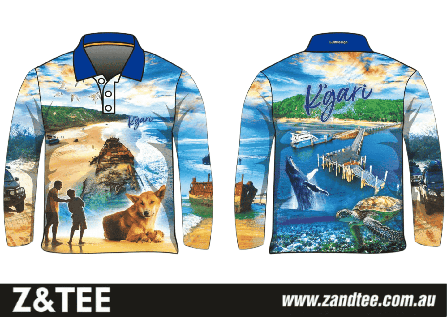 Fraser Island | K'gari Tour Fishing Shirt ★Pre-Order★ Z and TEE 4x4 boy boys camping fishing FRASER ISLAND DESIGNS K'gari men MEN'S DESIGNS mens New Design Preorder quick dry spo-default spo-disabled sun sun shirt sun shirts sunsafe travel uv