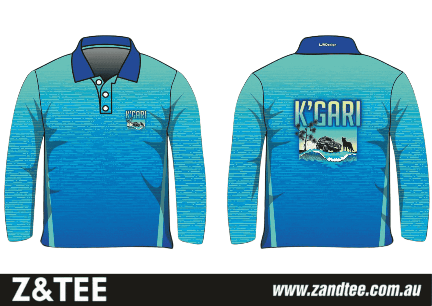 Fraser Island | K'gari Beach Wave Blue Fishing Shirt ★Pre-Order★ Z and TEE 4x4 Aussie Australiana blue BOYS DESIGNS FRASER ISLAND DESIGNS K'gari matching dress MEN'S DESIGNS mens New Design quick dry SUN SAFE UPF
