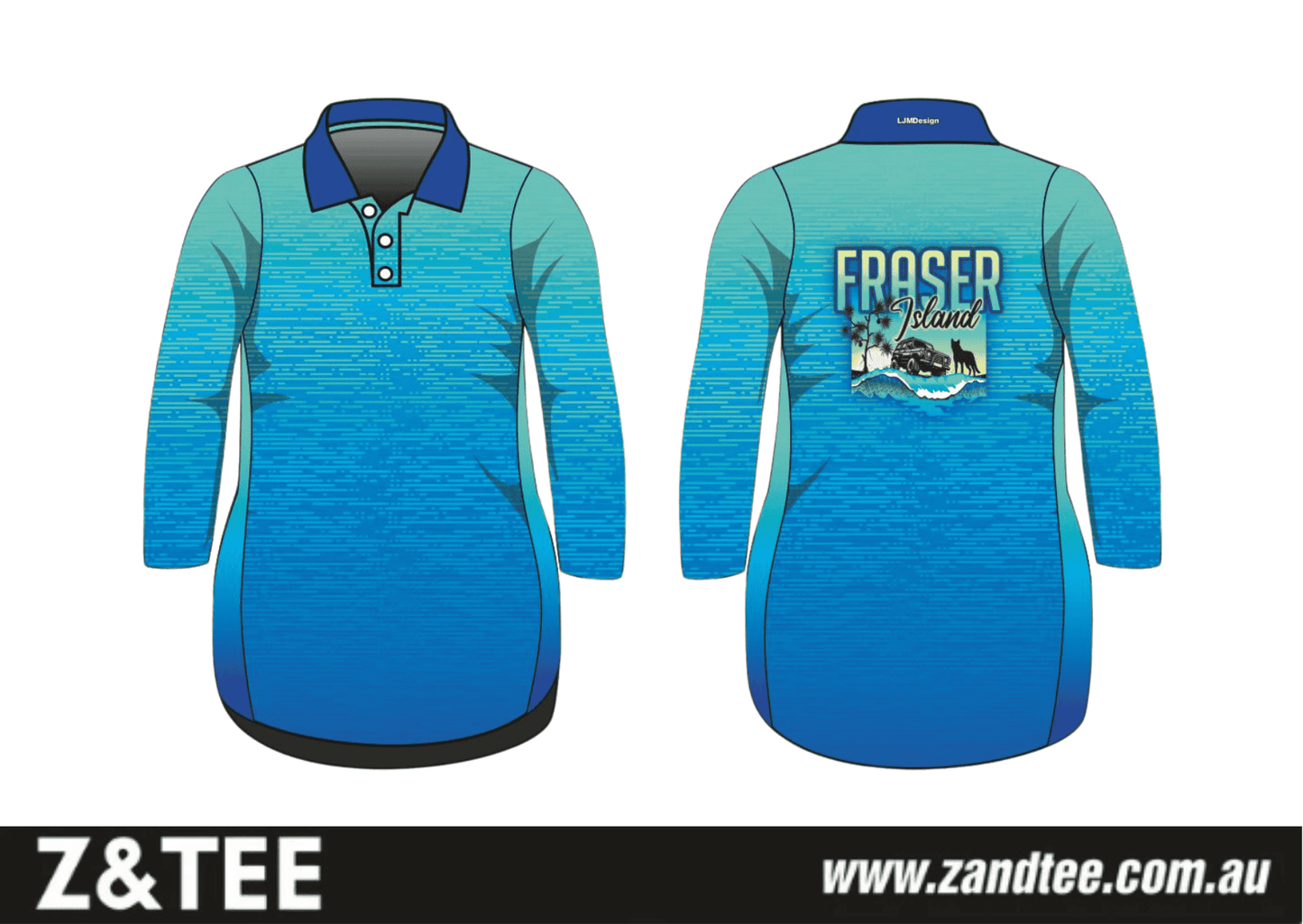 Fraser Island | Fraser Island (K'gari) Beach Wave Blue Fishing Dress ★Pre-Order★ Z and TEE Beach Dress blue FRASER ISLAND DESIGNS GIRL'S DESIGNS K'gari New Design POCKETS quick dry SUN SAFE UPF WOMEN'S DESIGNS