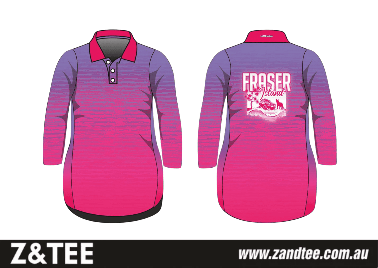 Fraser Island | Fraser Island (K'gari) Beach Wave Pink Fishing Dress ★Pre-Order★ Z and TEE Beach Dress FRASER ISLAND DESIGNS GIRL'S DESIGNS K'gari New Design pink POCKETS purple quick dry SUN SAFE UPF WOMEN'S DESIGNS