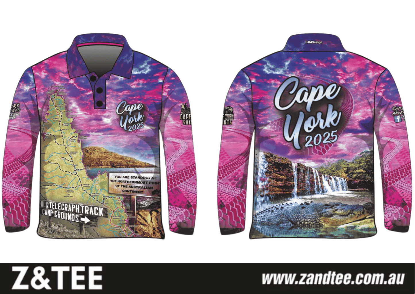 Cape York | Cape York Tour Pink Fishing Shirt (2025) ★Pre-Order★ Z and TEE camping cape york GIRL'S DESIGNS New Design pink purple quick dry SUN SAFE tip UPF WOMEN'S DESIGNS womens