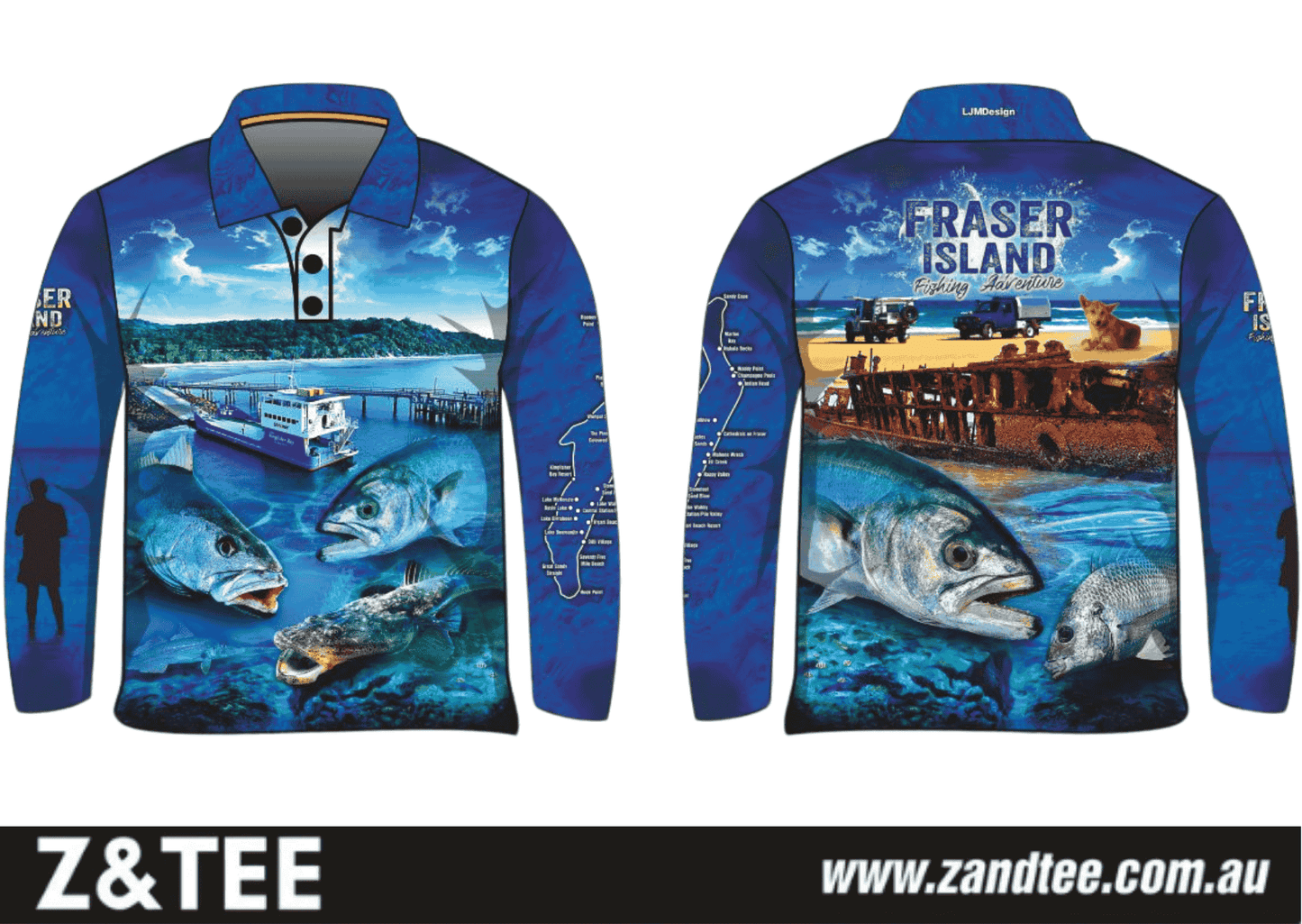 Fraser Island | Fraser Island (K'gari) Fishing Adventure Shirt ★Pre-Order★ Z and TEE 4x4 boy boys camping FISH DESIGNS fishing FRASER ISLAND DESIGNS K'gari men MEN'S DESIGNS mens New Design Preorder quick dry spo-default spo-disabled sun shirt sun shirts sunsafe travel uv