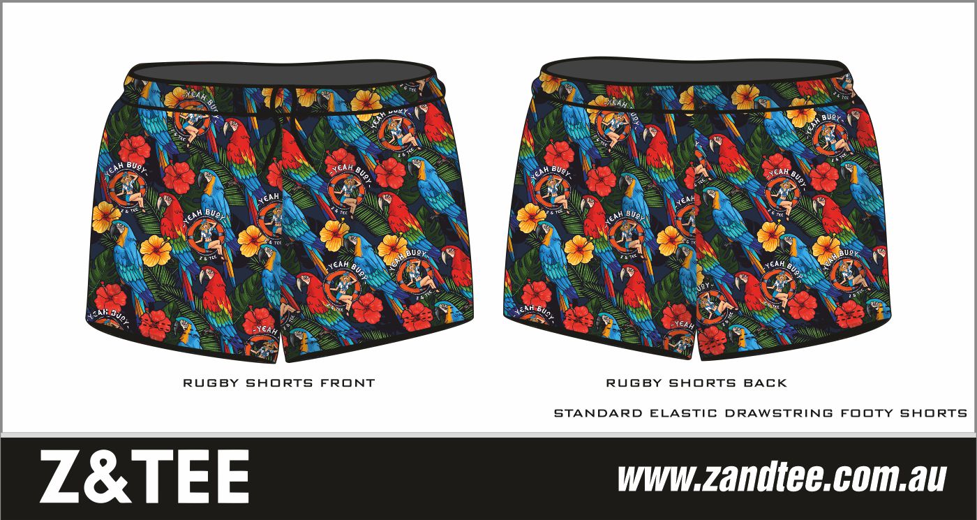 Rugby Shorts | Yeah Buoy Parrot Navy ★Pre-Order★ Z and TEE Fishing shorts Floral green matching dress Matching Shirt MEN’S DESIGNS parrot POCKETS quick dry Tropical Yeah Buoy