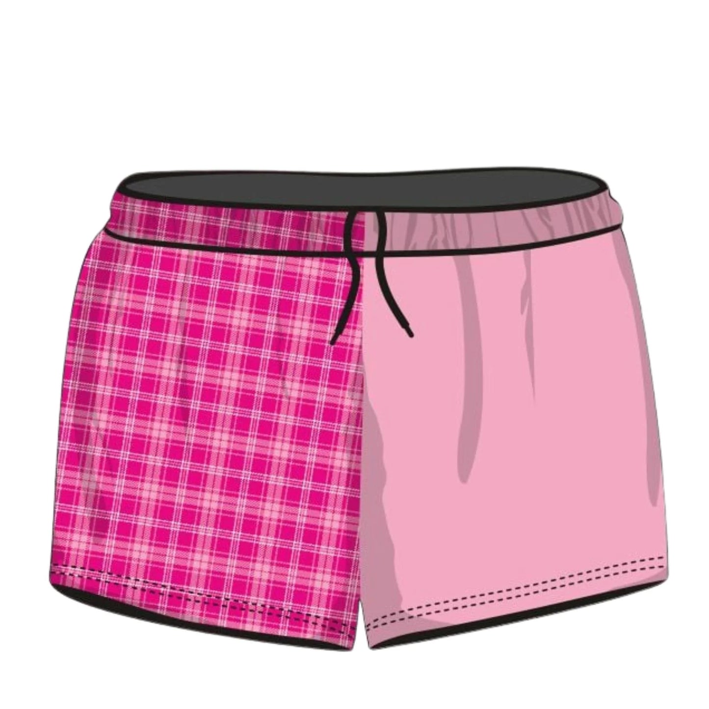 Rugby Shorts | Australian Flanny Design Pink ★Pre-Order★ Z and TEE Fishing shorts Flanny KID'S DESIGNS Matching Shirt pink Plaid POCKETS quick dry WOMEN'S DESIGNS
