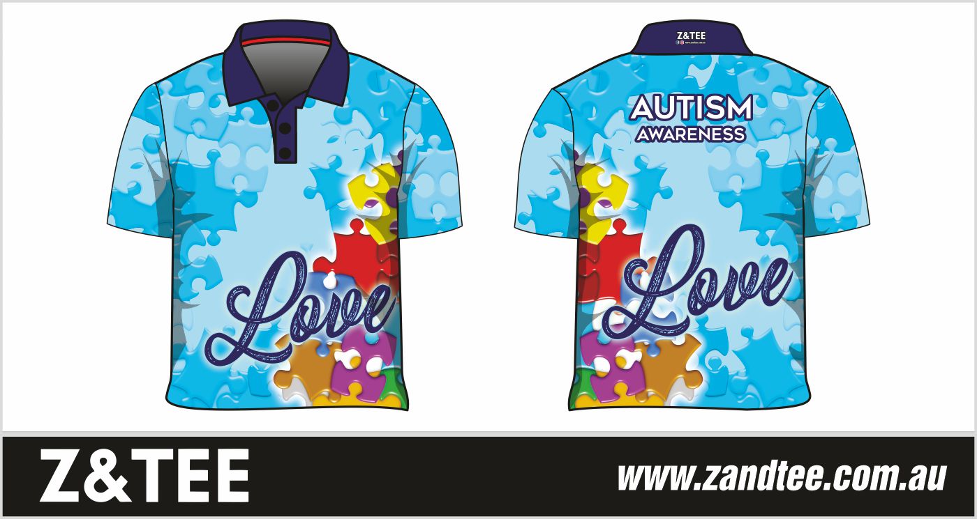 Autism Awareness | Love Light Blue Fishing Shirt ★Pre-Order★ Z and TEE blue KIDS Love MEN'S DESIGNS mens Puzzle quick dry SUN SAFE UPF WOMEN'S DESIGNS womens