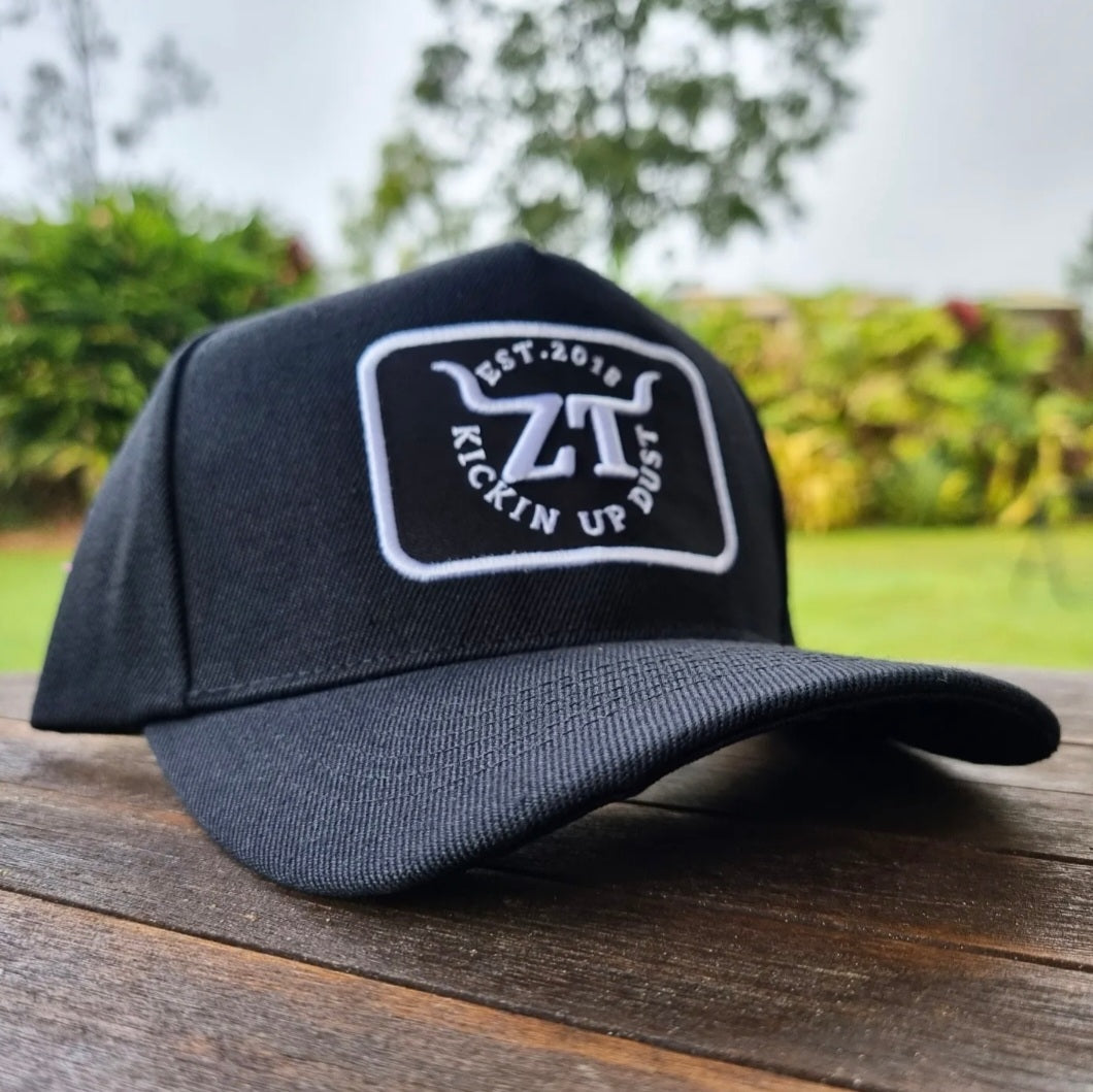 Z&Tee Kickin Up Dust | Black Trucker Cap Z and TEE black Country Trucker curved brim HAT KID'S DESIGNS MEN'S DESIGNS Trucker WOMEN'S DESIGNS z&tee