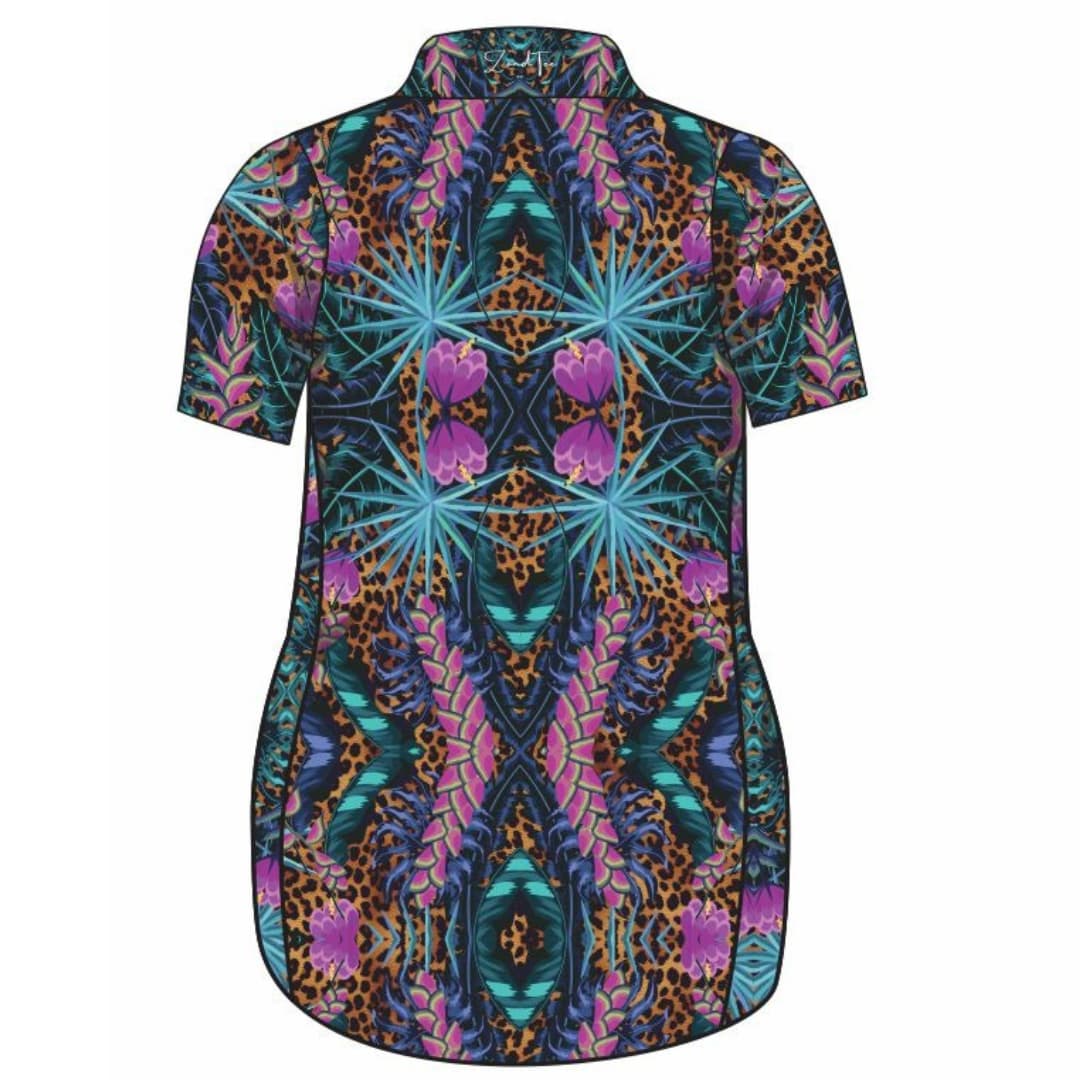 Leopard Print | Wild Side Tropical Lifestyle Fishing Dress ★Pre-Order★ Z and TEE Beach Dress Floral GIRL'S DESIGNS Kaleidoscope leopard print POCKETS quick dry SUN SAFE UPF WOMEN'S DESIGNS