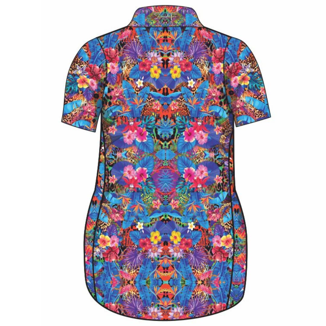 Tropical | Fantasia Lifestyle Fishing Dress ★Pre-Order★ Z and TEE Beach Dress blue cruise Floral GIRL'S DESIGNS Kaleidoscope Mirror Matching Shirt POCKETS purple quick dry SUN SAFE Tropical UPF WOMEN'S DESIGNS