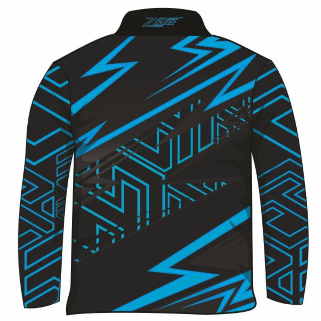 Extreme | Lightning Blue Onyx Fishing Shirt ★Pre-Order★ Z and TEE black blue BOYS DESIGNS KIDS lightning mens MEN’S DESIGNS neon quick dry SUN SAFE Tyre tracks UPF xtreme