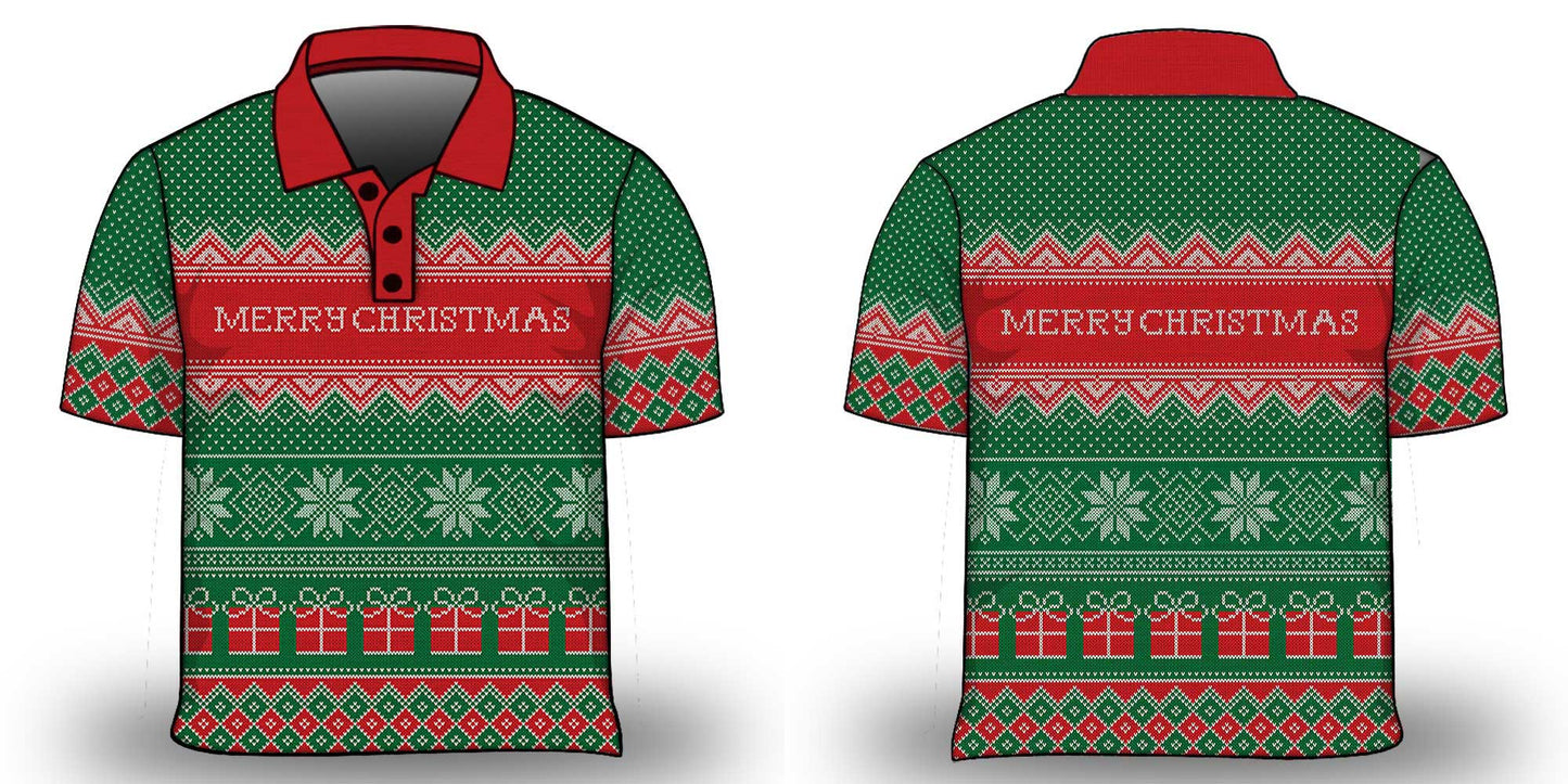 Christmas | Merry Giftwrap Ugly Christmas Fishing Shirt - Arrives before Christmas