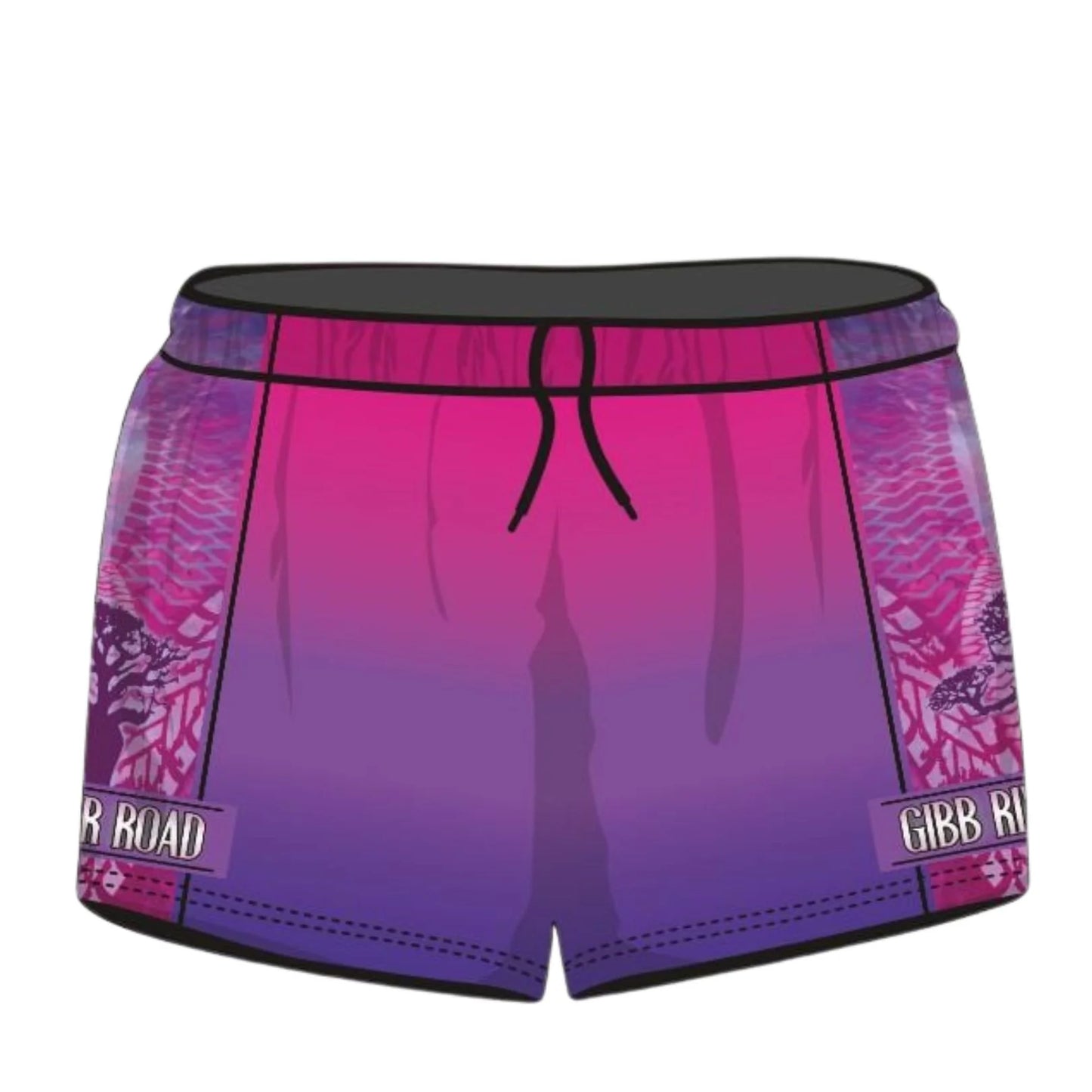 Rugby Shorts | Gibb River Pink Boab ★Pre-Order★ Z and TEE COUNTRY WESTERN DESIGNS Fishing shorts Gibb River KID'S DESIGNS Matching Shirt pink purple quick dry Tyre tracks WOMEN'S DESIGNS