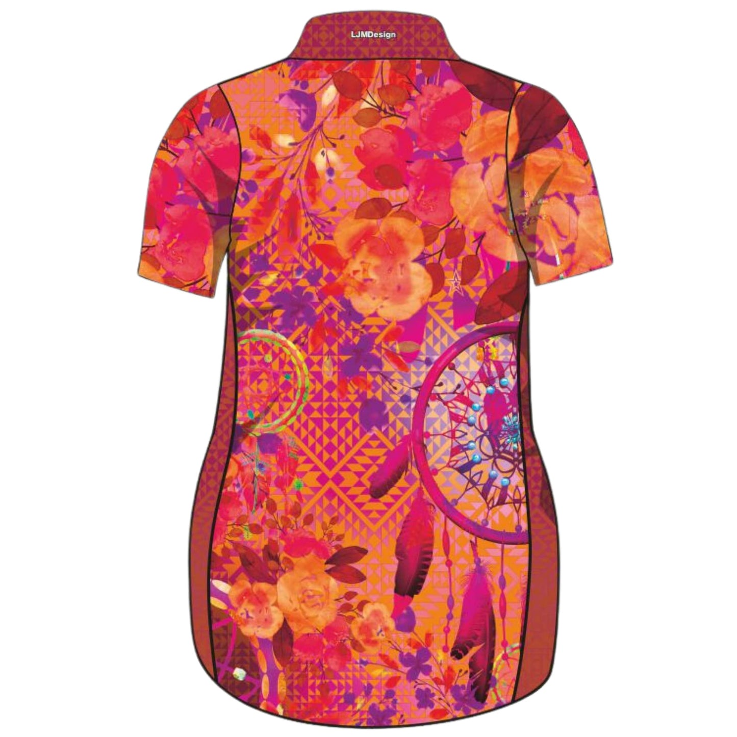 Western | Aztec Dreamcatcher Peach Lifestyle Fishing Dress ★Pre-Order★ Z and TEE Aztec Beach Dress COUNTRY WESTERN DESIGNS Floral GIRL'S DESIGNS Matching Shirt Matching shorts orange POCKETS quick dry SUN SAFE UPF WOMEN'S DESIGNS