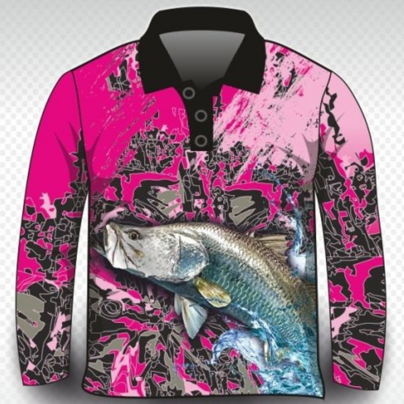 ☆Pre-Order☆ Fishing  Barramundi Pink Fishing Shirt – Z and TEE