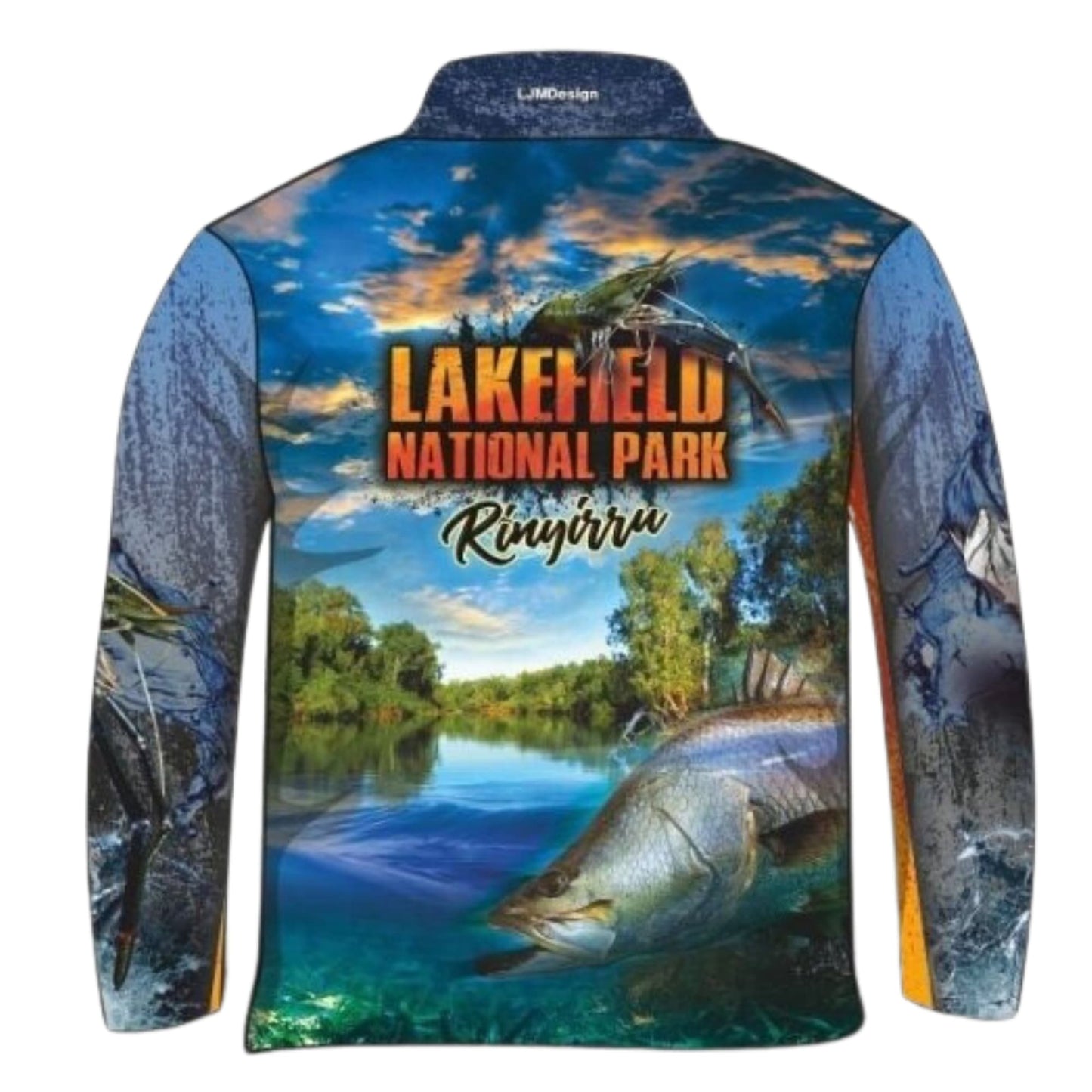 Cape York | Lakefield National Park Blue Fishing Shirt ★Pre-Order★ Z and TEE 4x4 Australian Australiana blue BOYS DESIGNS camping cape york Croc FISH FISH DESIGNS MEN'S DESIGNS mens quick dry SUN SAFE tip UPF