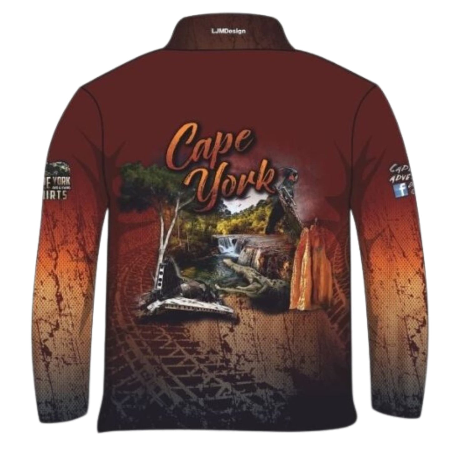 Cape York | Discovery Orange Fishing Shirt ★Pre-Order★ Z and TEE 4x4 BOYS DESIGNS brown cape york MEN'S DESIGNS mens orange quick dry SUN SAFE tip Tyre tracks UPF