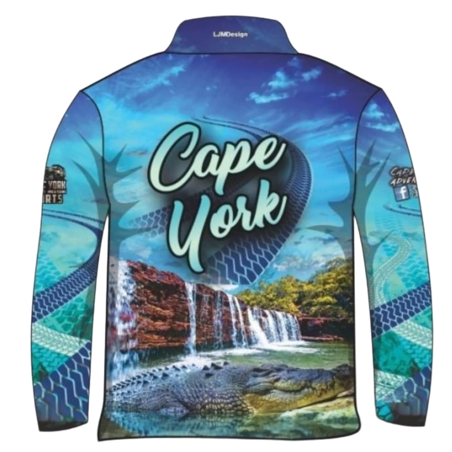 Cape York | Cape York Tour Blue Fishing Shirt ★Pre-Order★ Z and TEE Aussie Aussie Map blue BOYS DESIGNS camping cape york MEN'S DESIGNS mens quick dry SUN SAFE tip UPF
