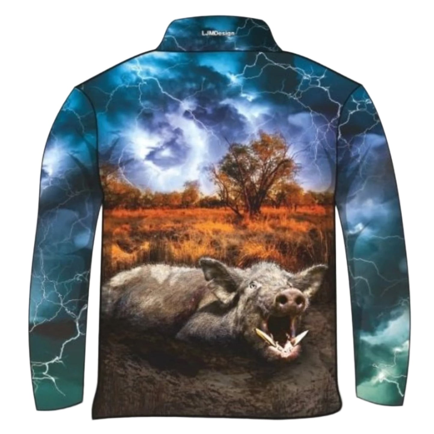 Hunting | Lightning Boar Hunting Fishing Shirt ★Pre-Order★ Z and TEE blue boar BOYS DESIGNS fishing hog hogs hunting men MEN'S DESIGNS mens pig pig hunting pigging Preorder quick dry spo-default spo-disabled sun sun shirt sun shirts sunsafe uv