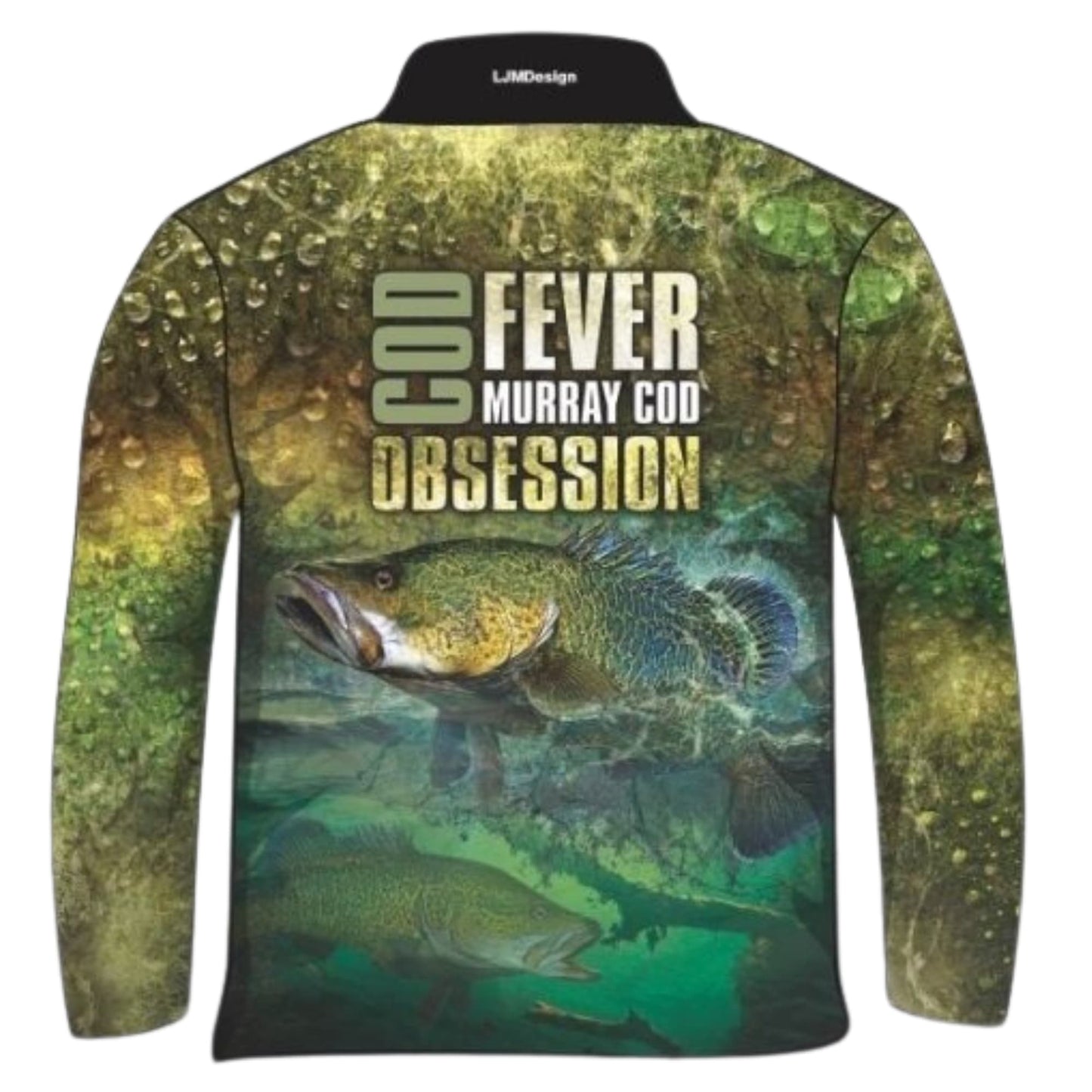 Fishing | Murray Cod Fever Fishing Shirt ★Pre-Order★ Z and TEE FISH FISH DESIGNS green Khaki MEN'S DESIGNS mens Murray Cod quick dry SUN SAFE UPF