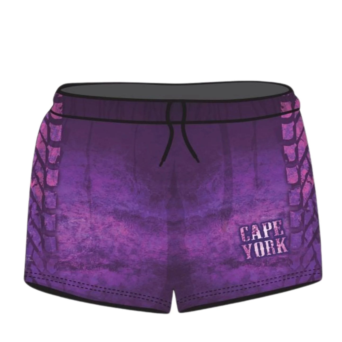 Rugby Shorts | Cape York Purple ★Pre-Order★ Z and TEE cape york Fishing shorts KID'S DESIGNS Matching Shirt purple quick dry Tyre tracks WOMEN'S DESIGNS
