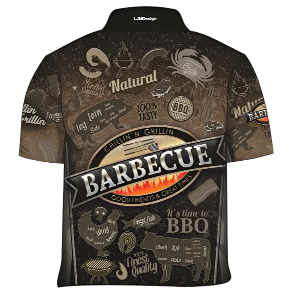 Mens | Chillin 'n Grillin Fishing Shirt ★Pre-Order★ Z and TEE Barbeque barra barramundai BBQ FISH DESIGNS fishing men mens MEN’S DESIGNS Preorder quick dry spo-default spo-disabled sun sun shirt sun shirts sunsafe uv