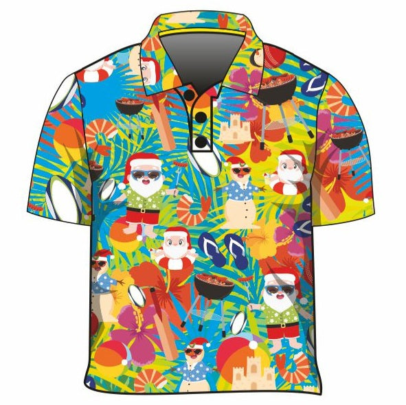 Xmas - Tropical Christmas Short Sleeve Shirt Z and TEE Aussie boxingday boys BUY2SHIRTS camping Children Fishing Children's Fishing Christmas cruise DAD FATHER'S DAY FISHING HIM ALL in stock lastchance LJM men mens quick dry spo-default spo-disabled sun sun shirt sun shirts sunsafe SWIMMING tropical TROPICAL DESIGNS uv xmas z&tee