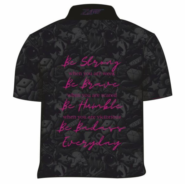 Womens | Be Strong Black Fishing Shirt Z and TEE Be strong black In Stock pink quick dry SUN SAFE UPF WOMEN'S DESIGNS womens