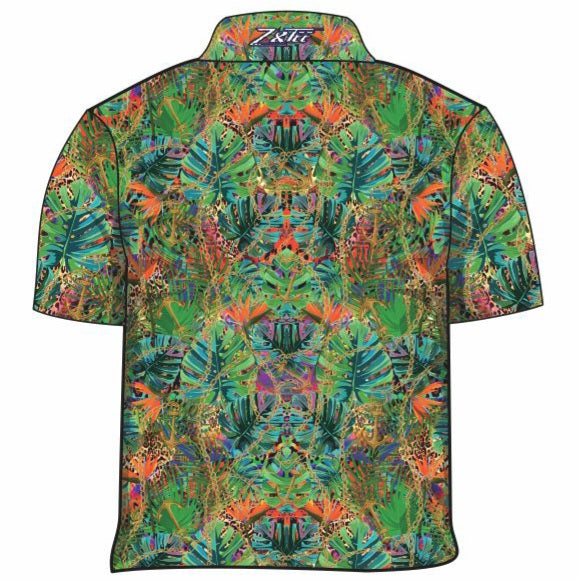 Tropical | Adventure of the Seas Fishing Shirt ★Pre-Order★ Z and TEE Floral green Kaleidoscope Mirror quick dry SUN SAFE tropical UPF WOMEN'S DESIGNS womens